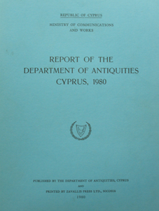 Report of the Department of Antiquities, 1980 
